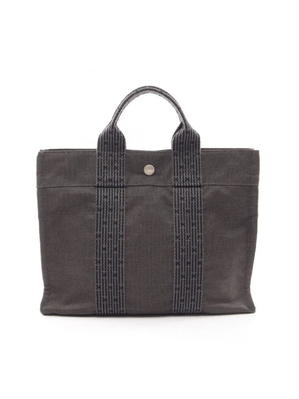 Hermes Tote Her Line PM Gray Canvas